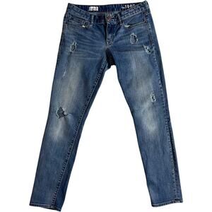 Gap 1969 Always Skinny Jeans Size 29 Distressed Medium Wash